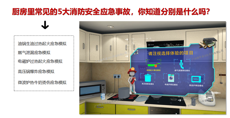 广州壹传诚VR 厨房虚拟学习 厨房应急处理 虚拟消防系统